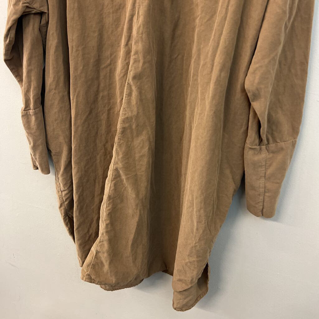 Labo Art Brown Corduroy Long Sleeve Dress Medium