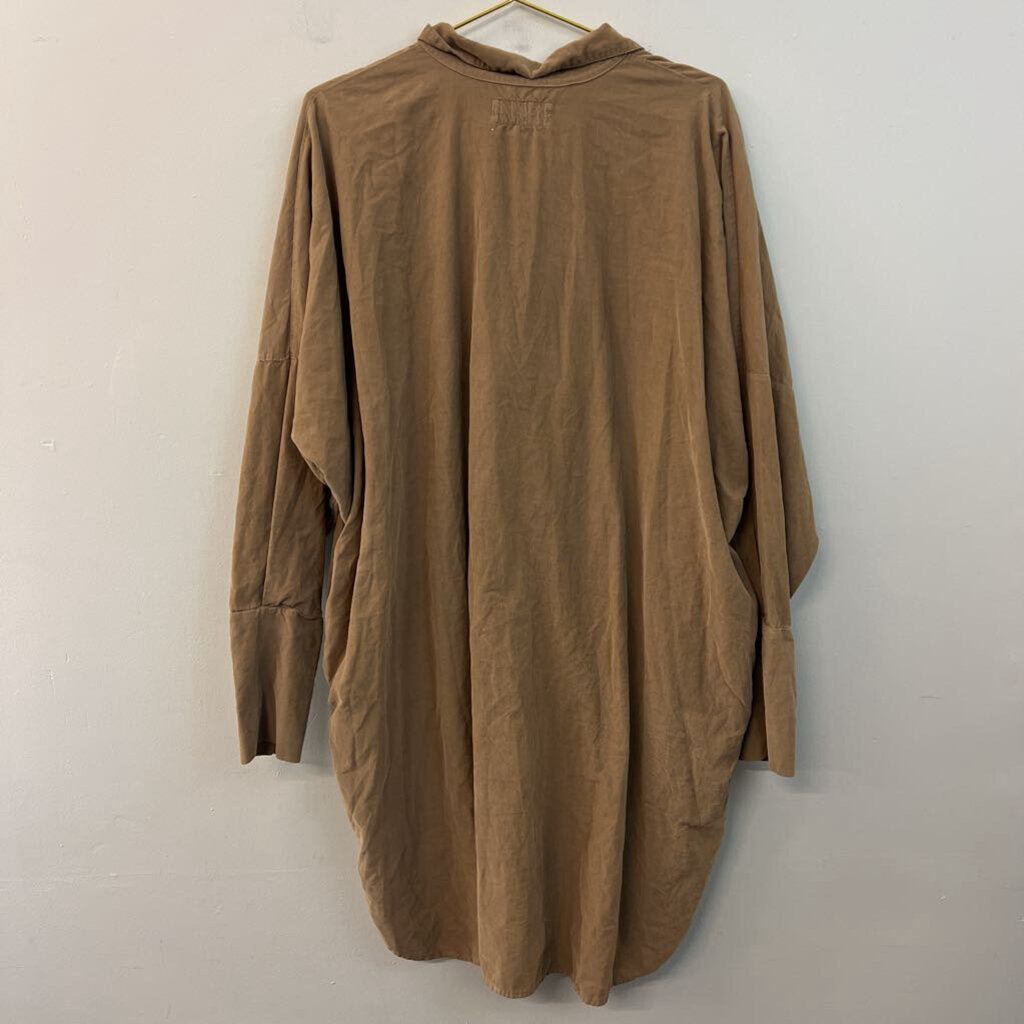 Labo Art Brown Corduroy Long Sleeve Dress Medium