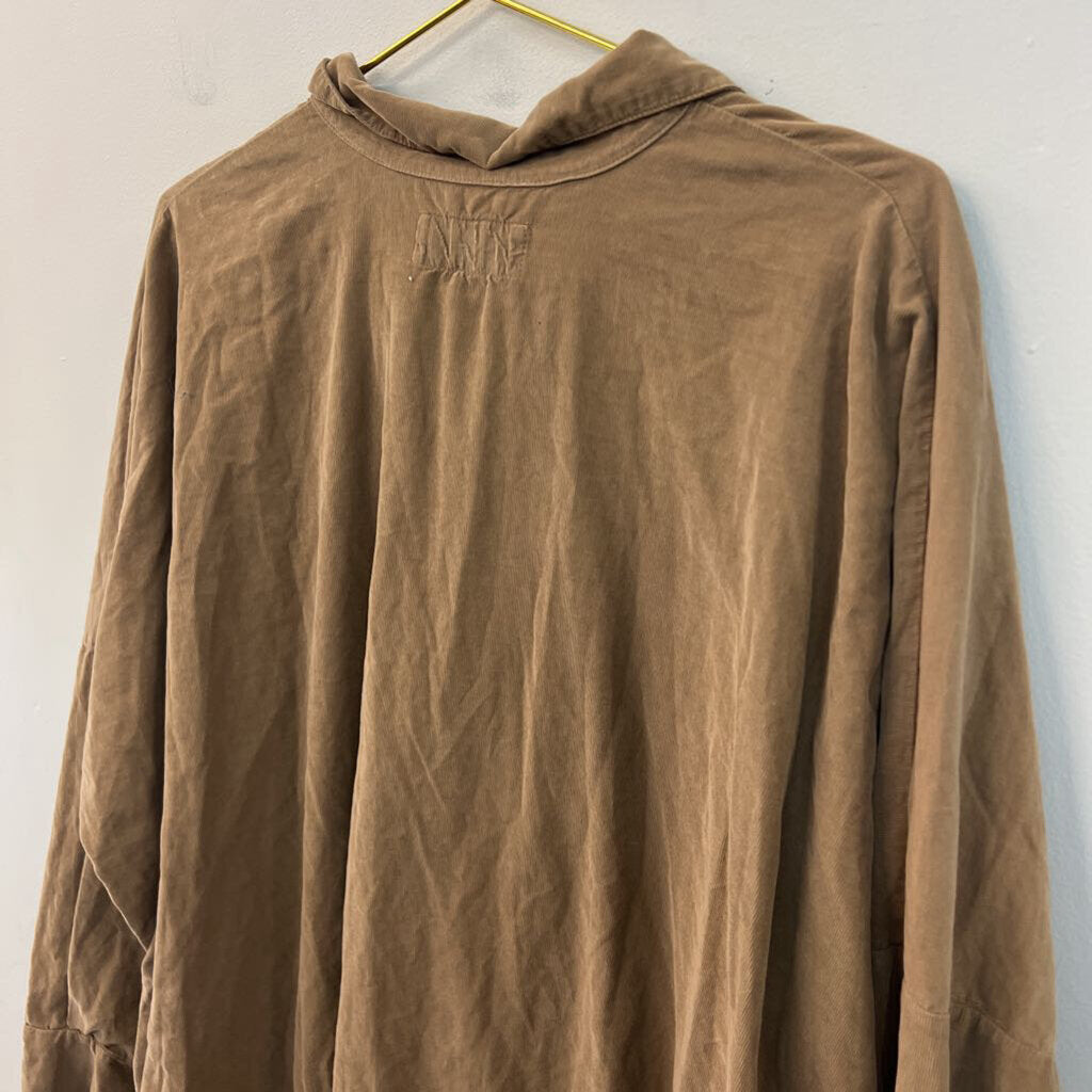Labo Art Brown Corduroy Long Sleeve Dress Medium