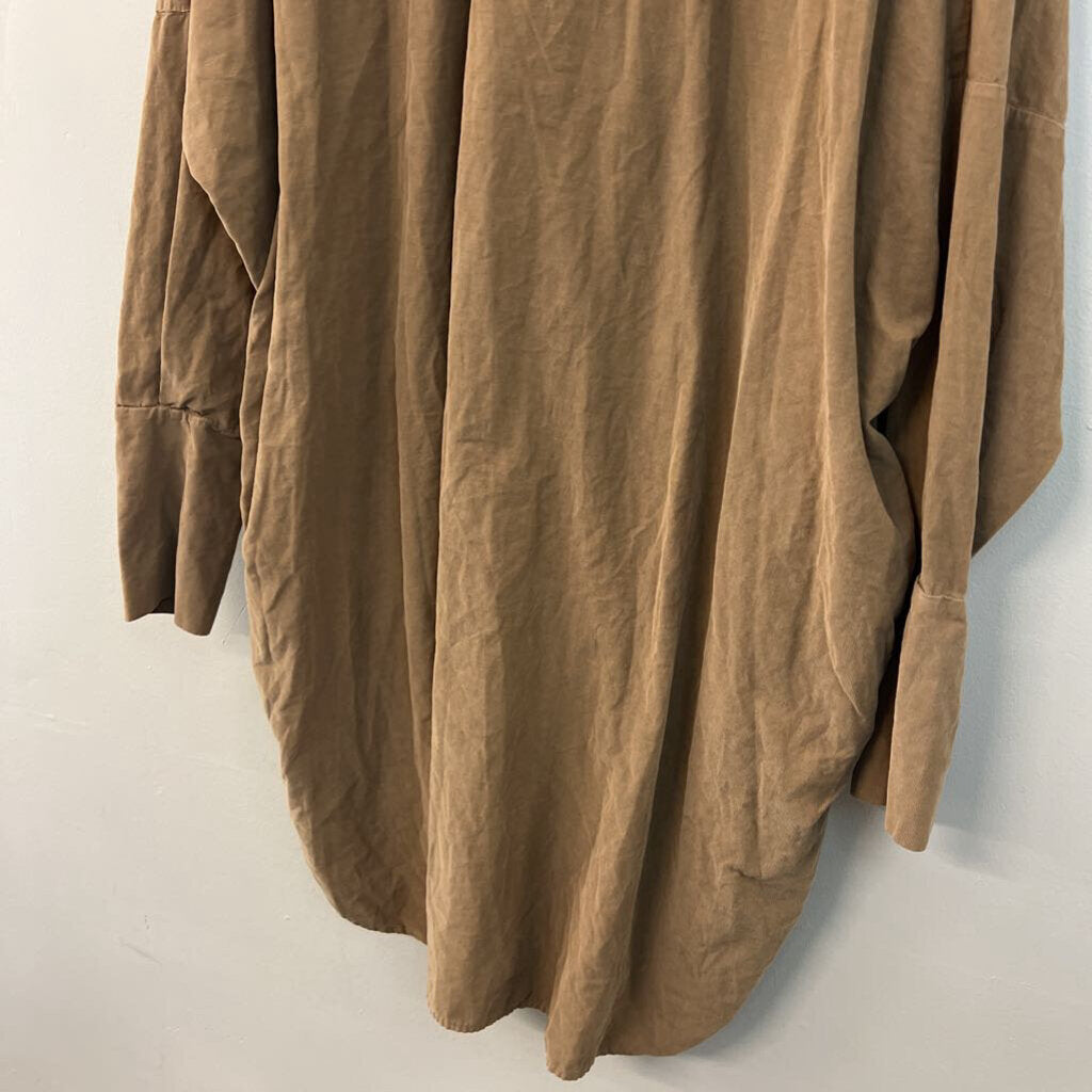 Labo Art Brown Corduroy Long Sleeve Dress Medium
