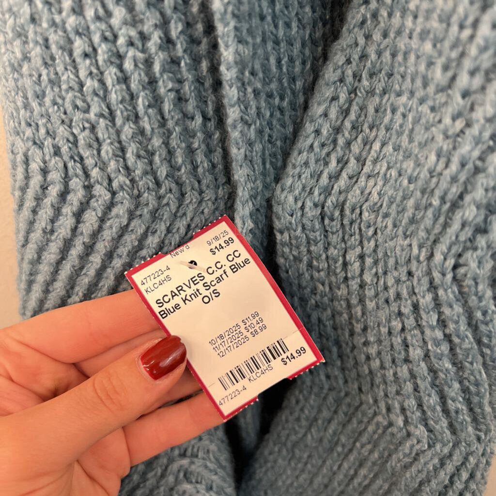CC Blue Knit Scarf