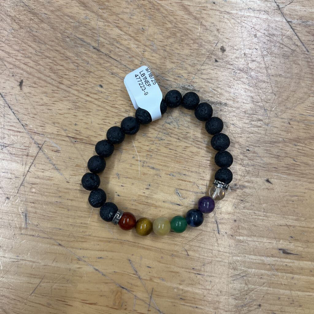 Black/ Multi Beaded Stretchy Bracelet