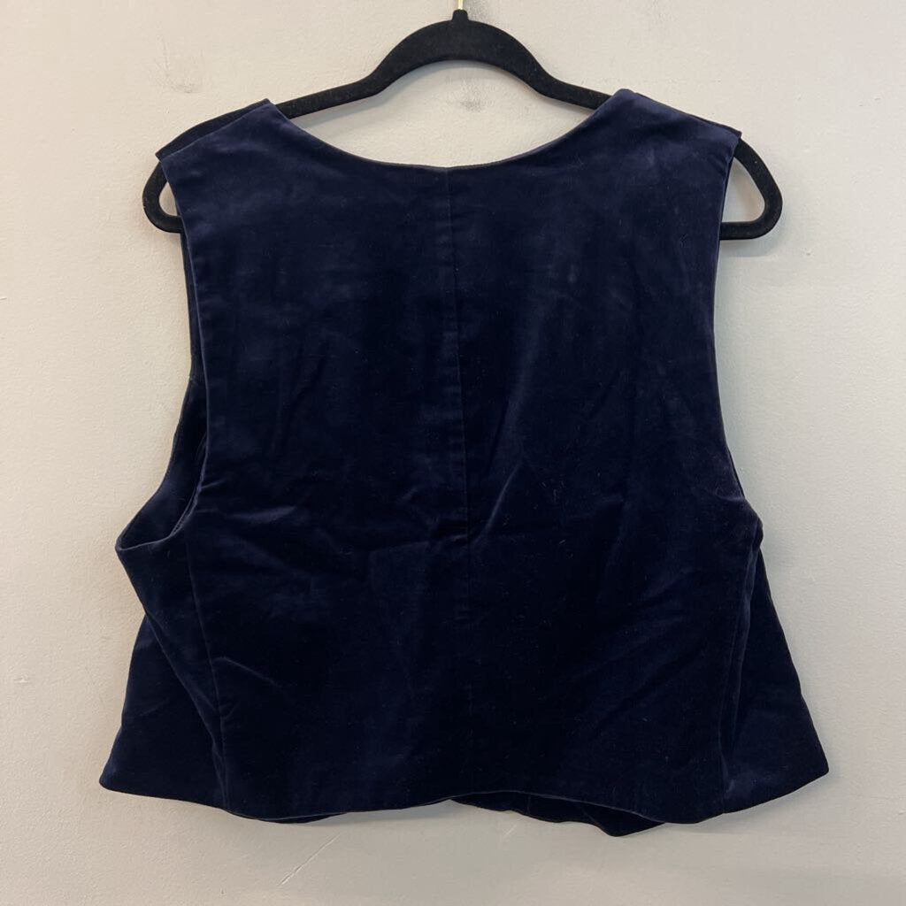 Gap Navy Velvet Button Front Vest Top Extra Large