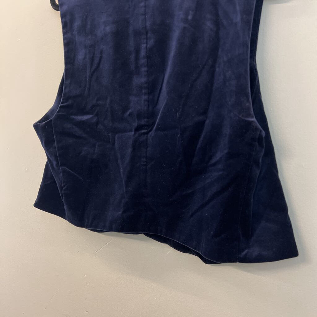 Gap Navy Velvet Button Front Vest Top Extra Large