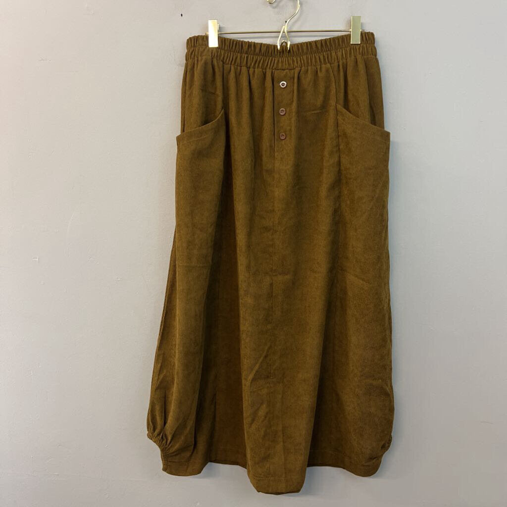Brown Corduroy Maxi Skirt Large