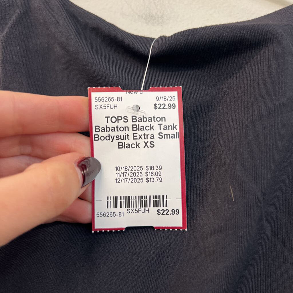 Babaton Black Tank Bodysuit Extra Small