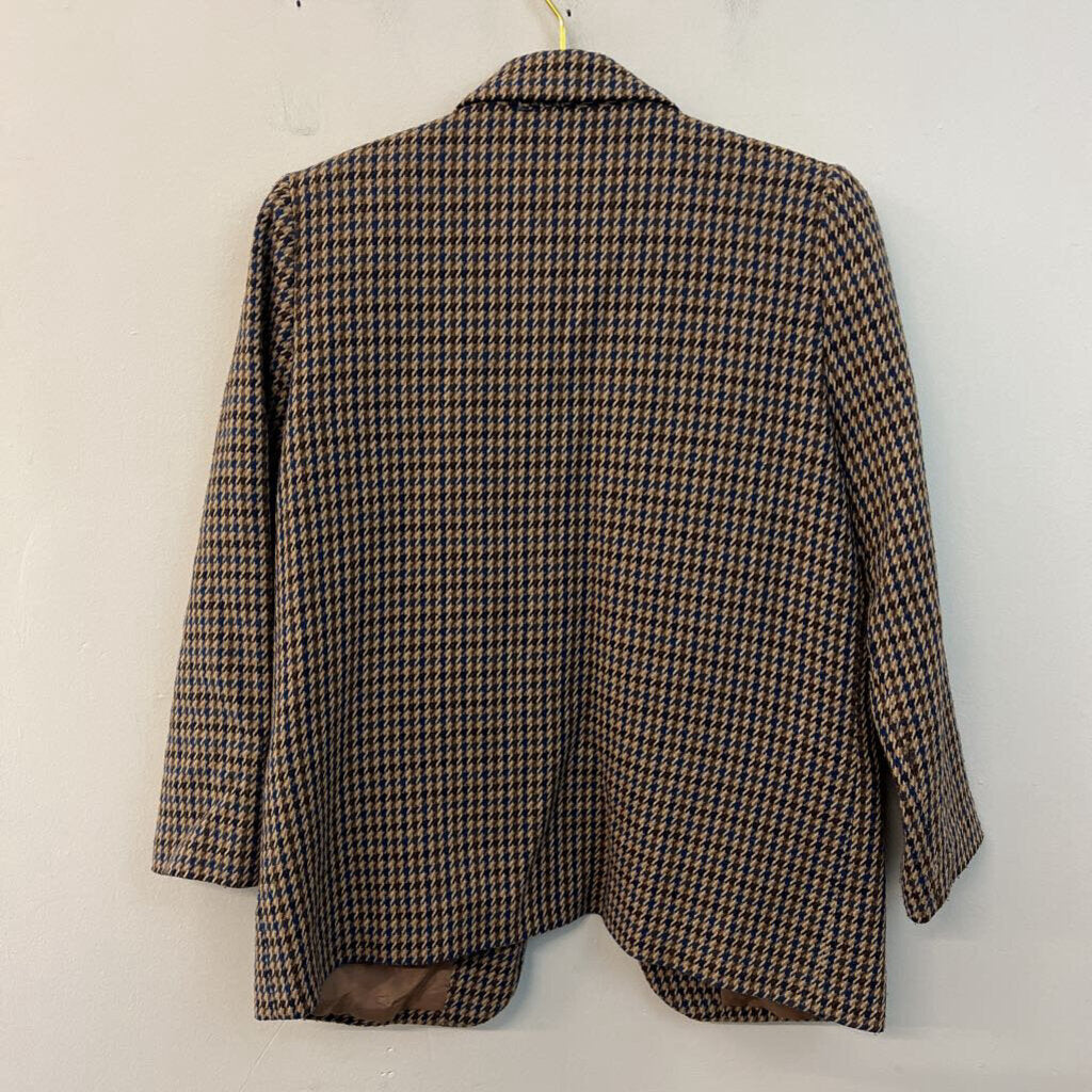 Vintage Sag Harbor Brown Houndstooth Blazer Jacket 8 Petite