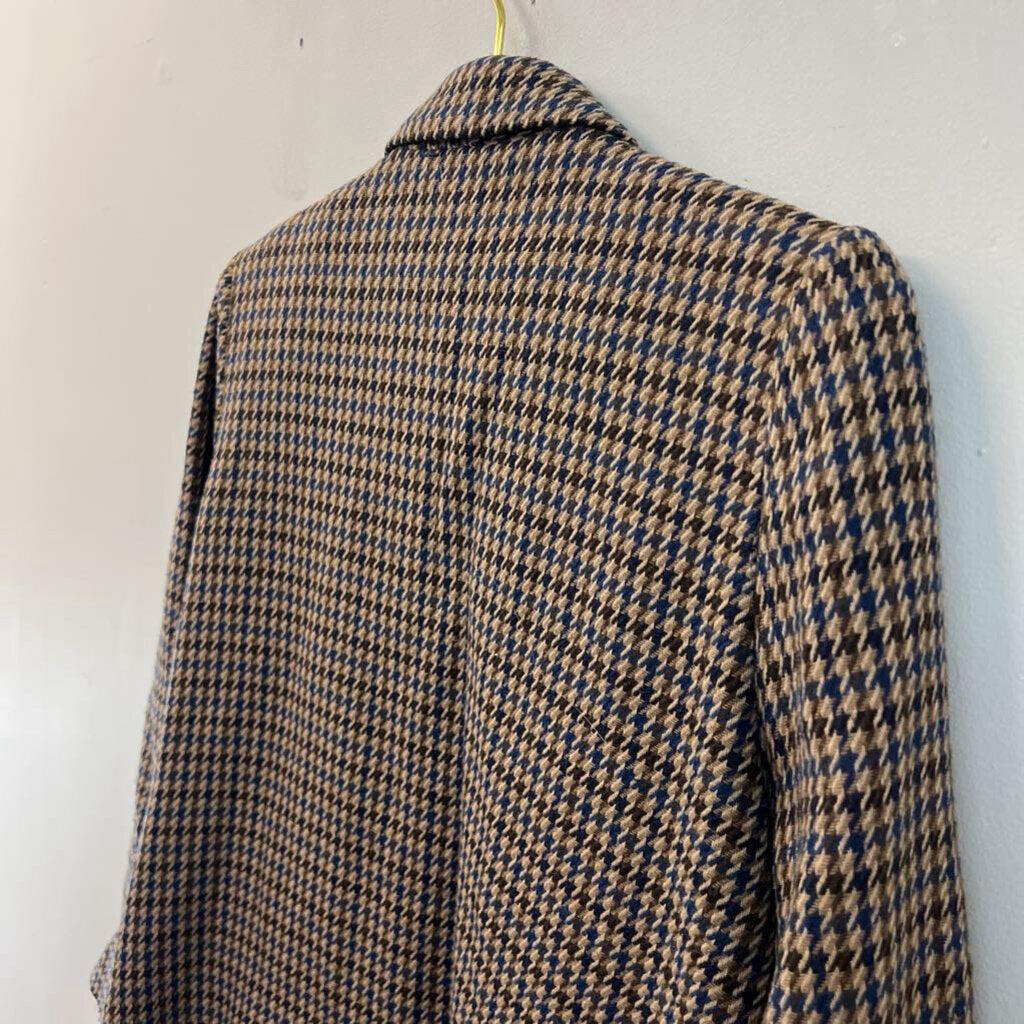 Vintage Sag Harbor Brown Houndstooth Blazer Jacket 8 Petite