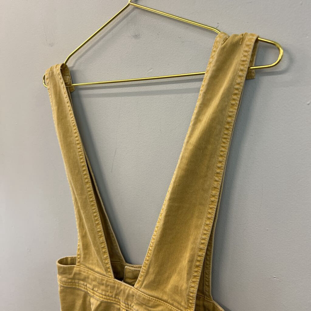 We The Free Yellow Denim Button Front Overall Dress 6