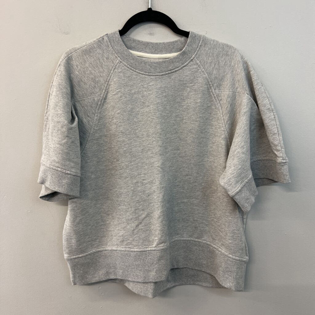 Calia Grey Short Sleeve Sweatshirt Top Large