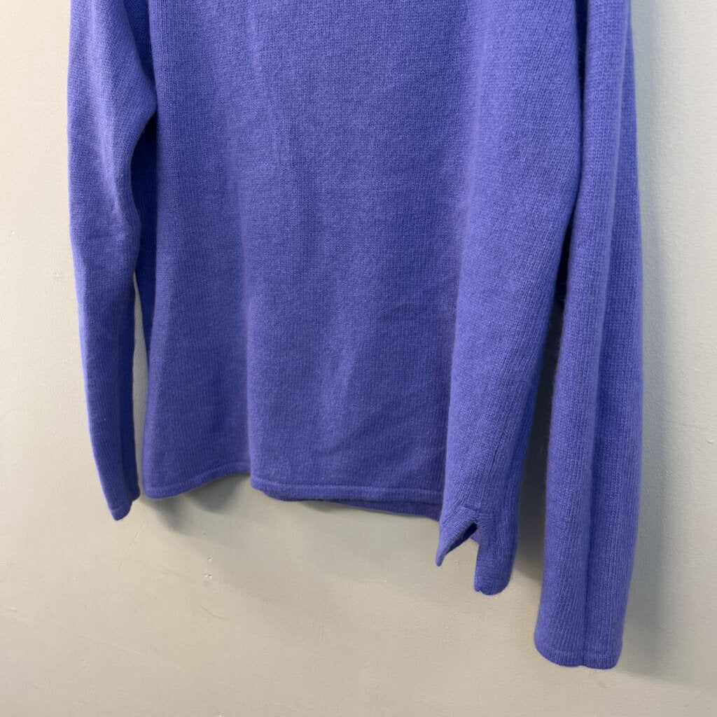 Jeanne Pierre Blue Knit Turtleneck Sweater Medium