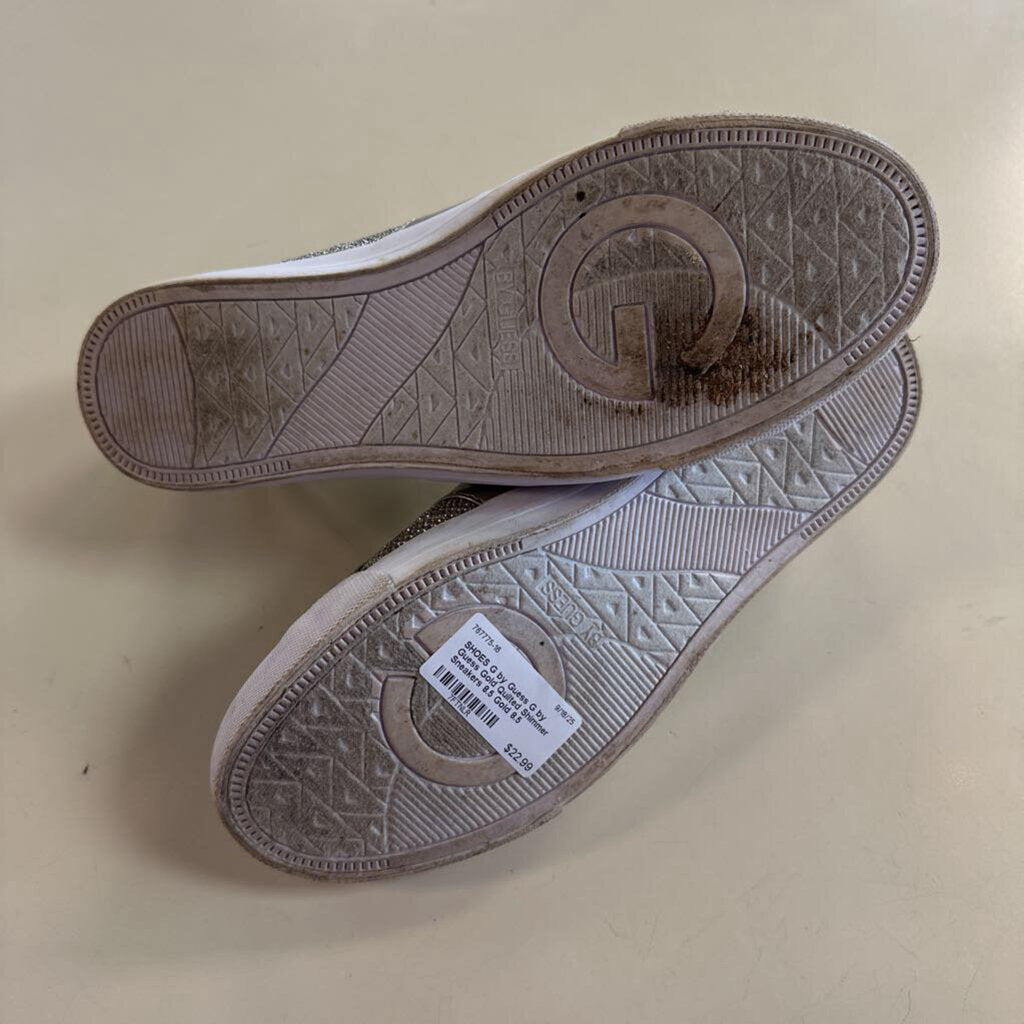 G by Guess Gold Quilted Shimmer Sneakers 8.5