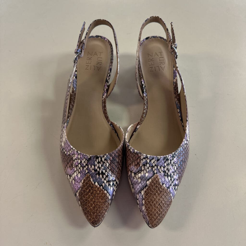 Naturalizer Brown Snakeskin Print Banks Slingback Pumps 9