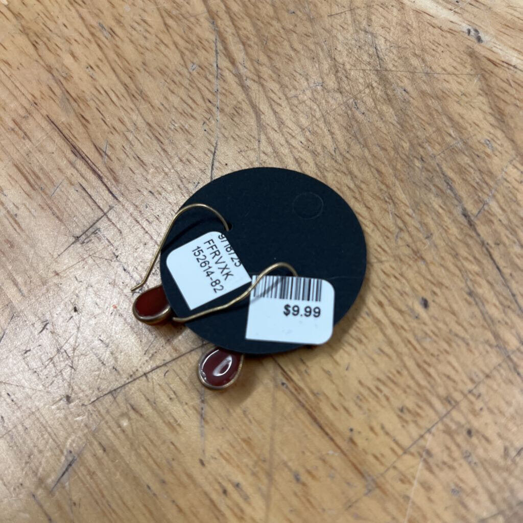 Gold/ Brown Teardrop Earrings