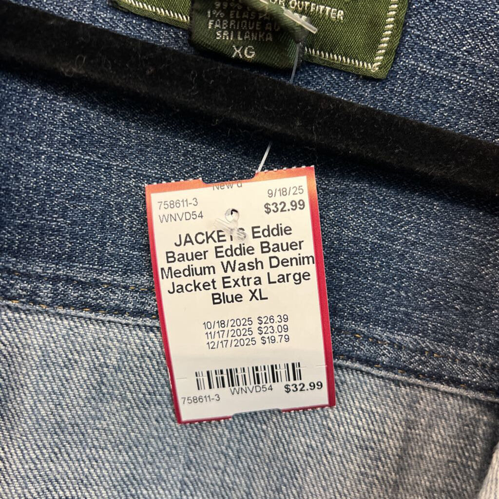 Eddie Bauer Medium Wash Denim Jacket Extra Large