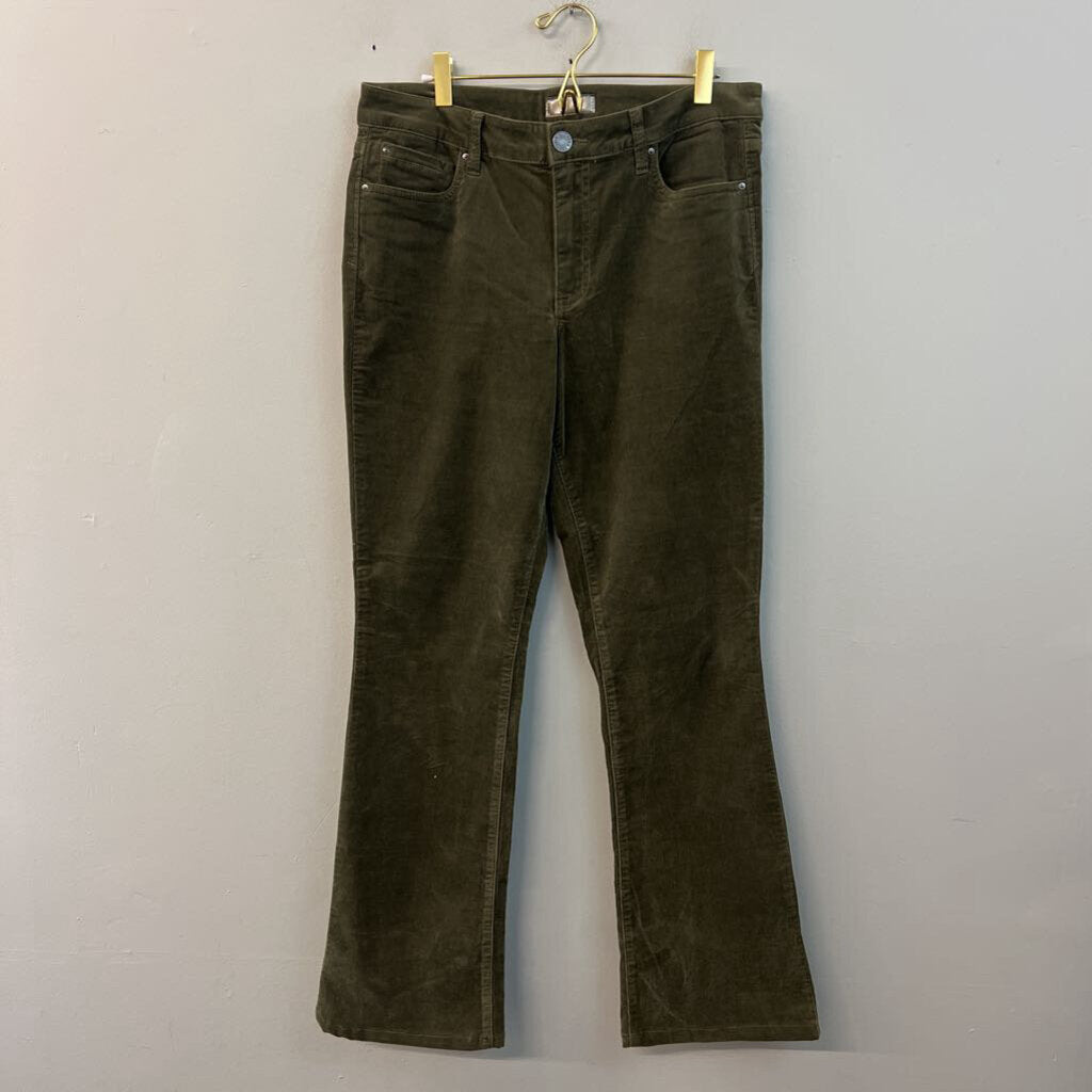 Kut Green Corduroy Natalie Bootcut Pants 10