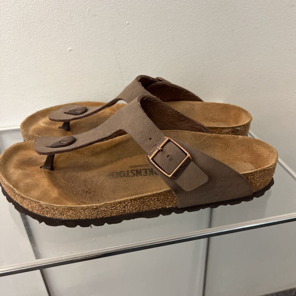 Birkenstock Brown Oiled Leather Gizeh Sandals 41