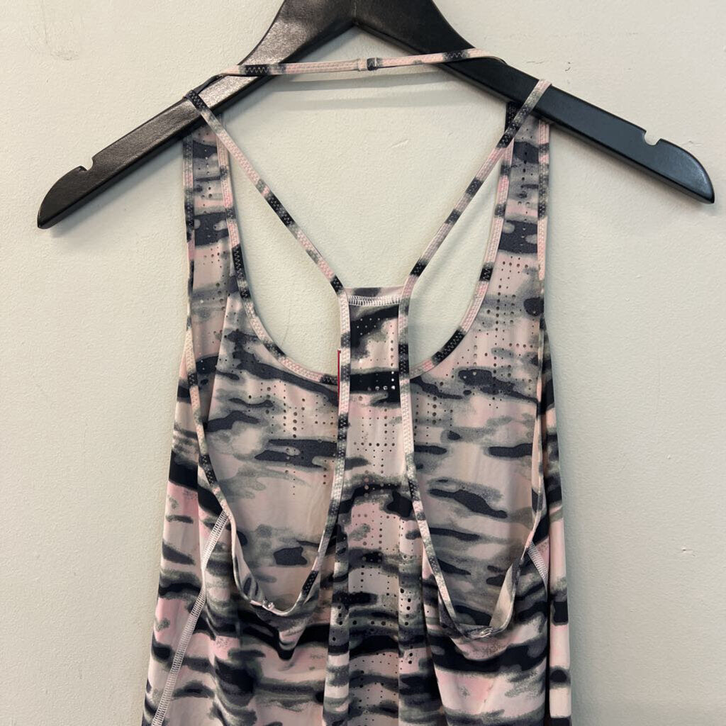 Lululemon Pink/ Black Print Tank Top Medium
