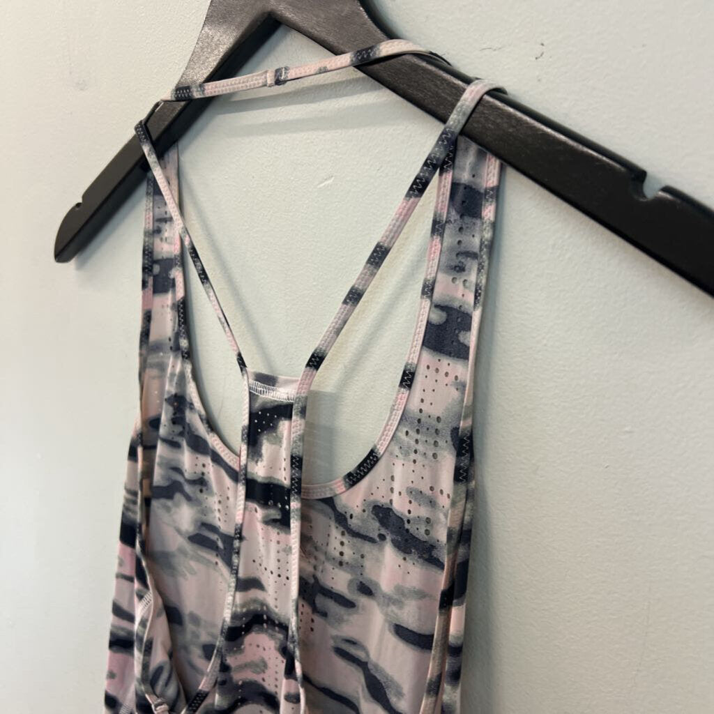 Lululemon Pink/ Black Print Tank Top Medium