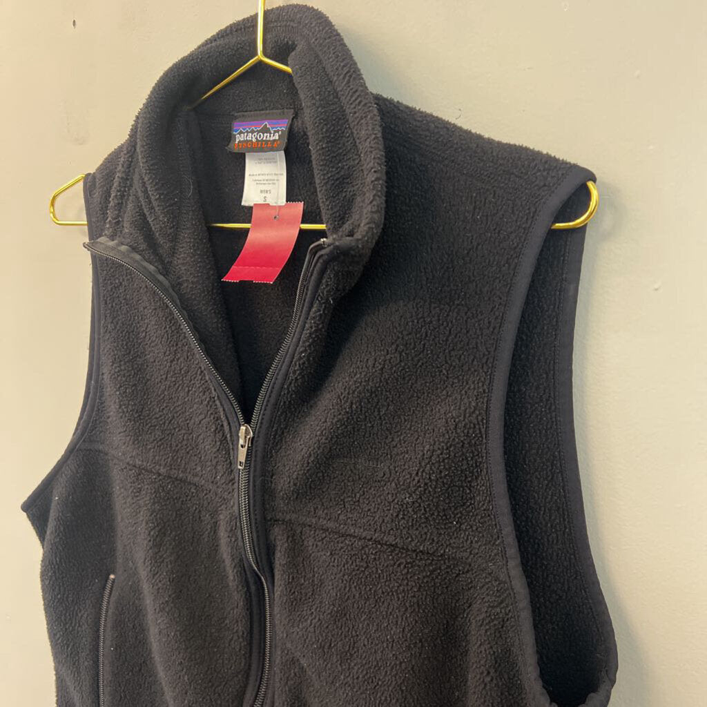 Patagonia Black Fleece Zip Up Vest Small