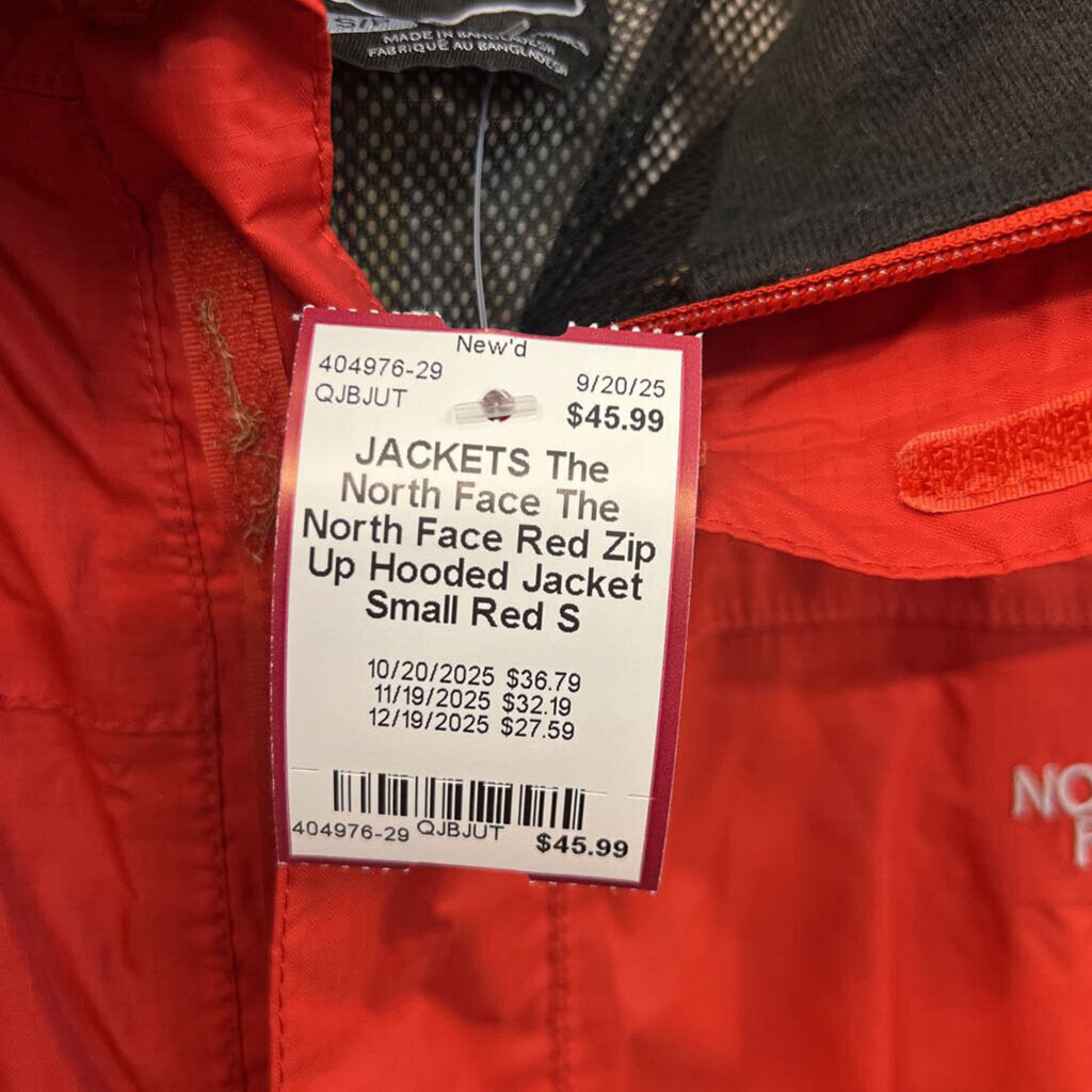 The North Face Red Zip Up Hooded Jacket Small