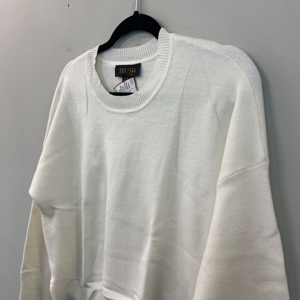 Truth by Republic Soft White Long Sleeve Sweater Top Medium
