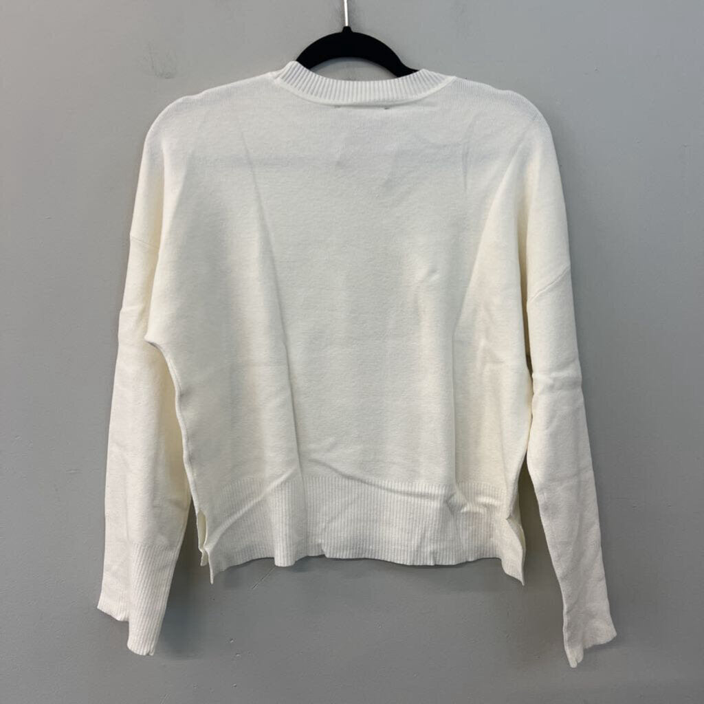 Truth by Republic Soft White Long Sleeve Sweater Top Medium