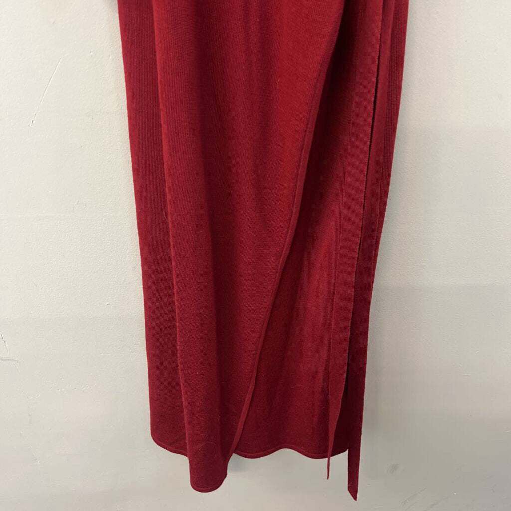 Coldwater Creek Red Knit Long Sleeve Wrap Maxi Dress Small