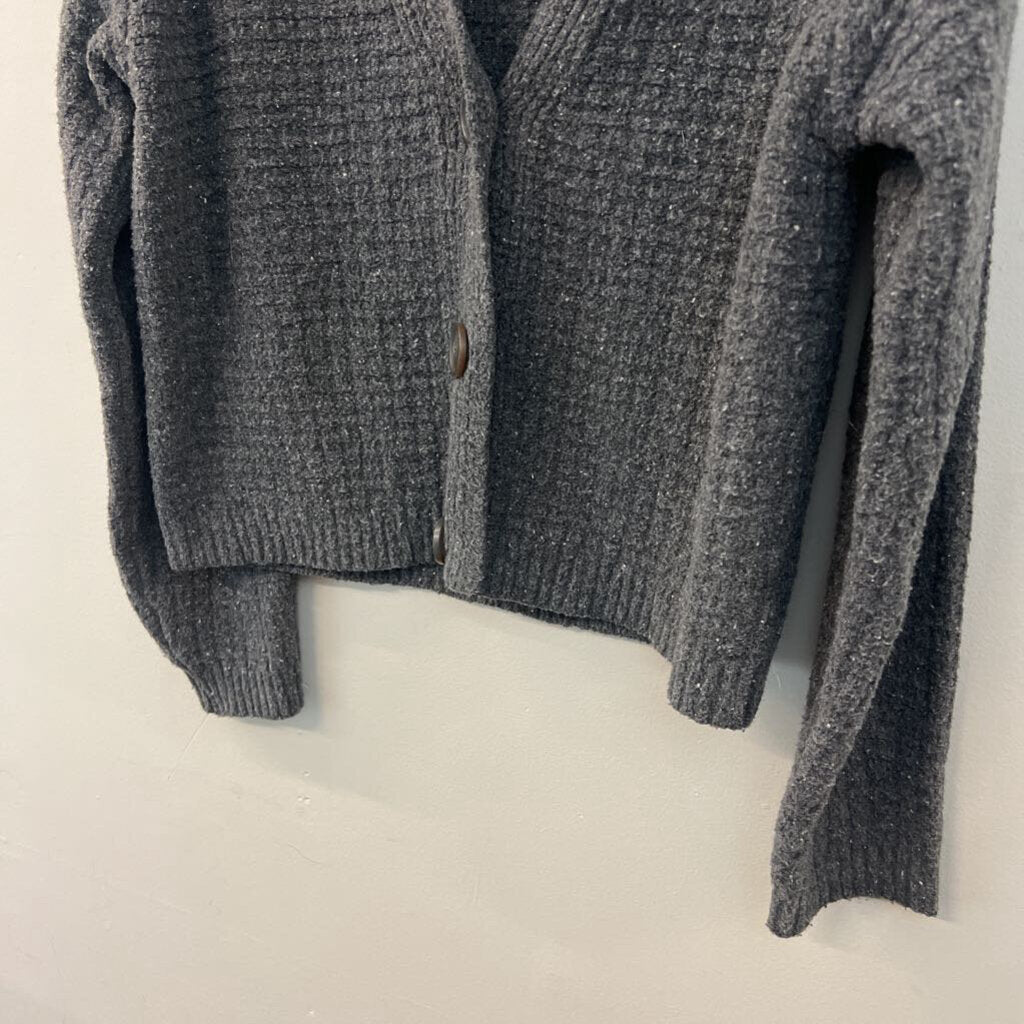 Grey Knit Cardigan Sweater Medium