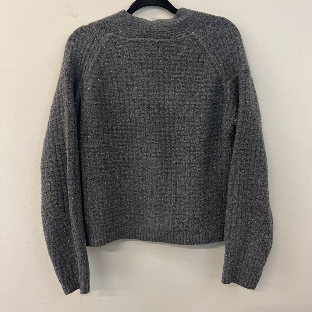 Grey Knit Cardigan Sweater Medium