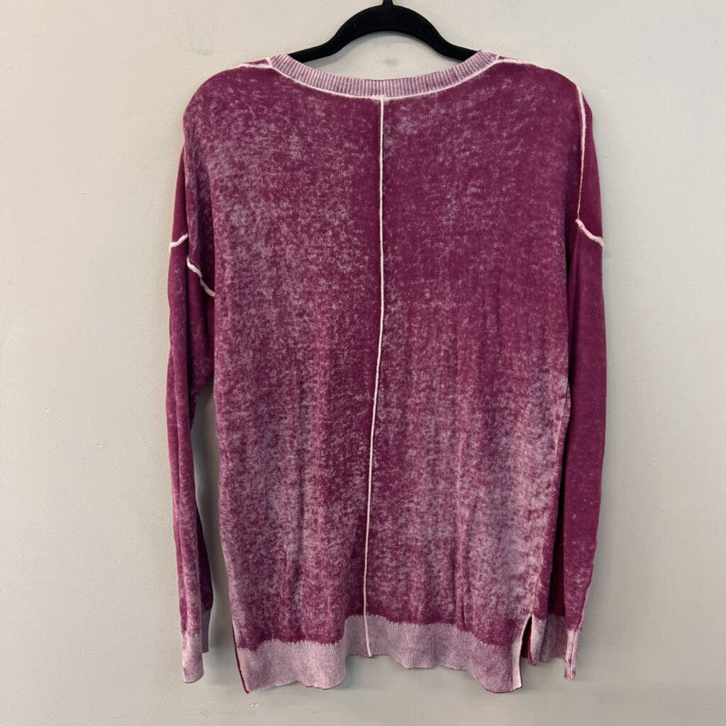 Sundance Purple Knit V Neck Sweater Top Extra Small