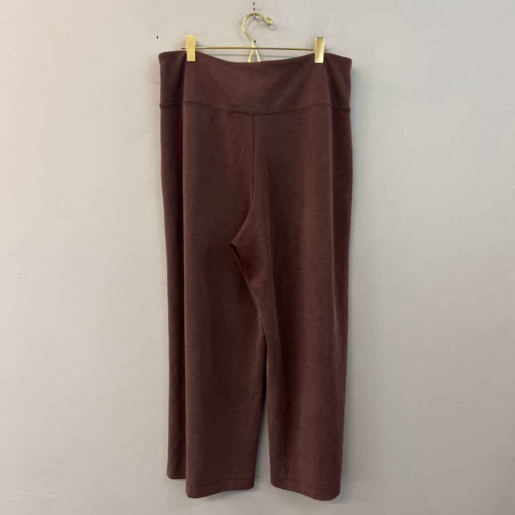 Athleta Soft Brown Wide Leg Pull On Pants Large Tall