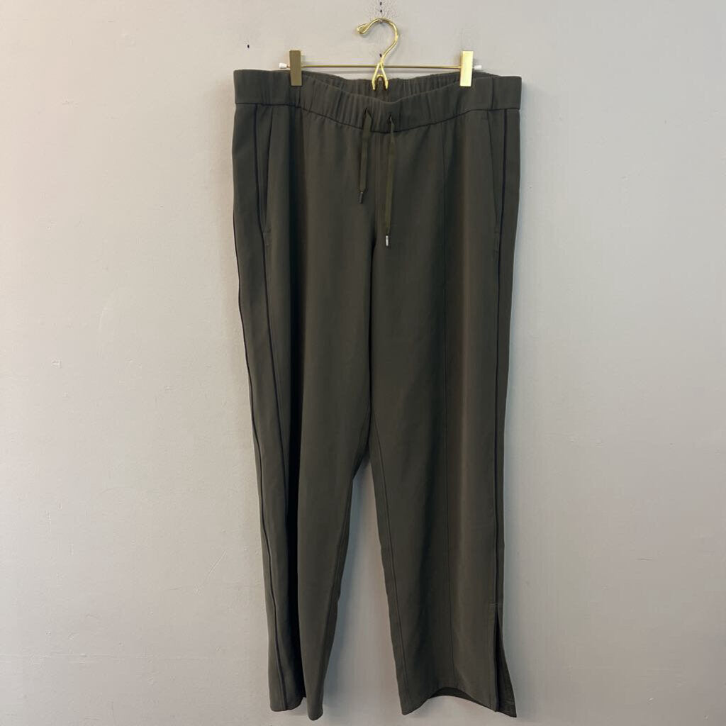 Lululemon Green/ Black Side Stripe Wide Leg Pull On Pants 12