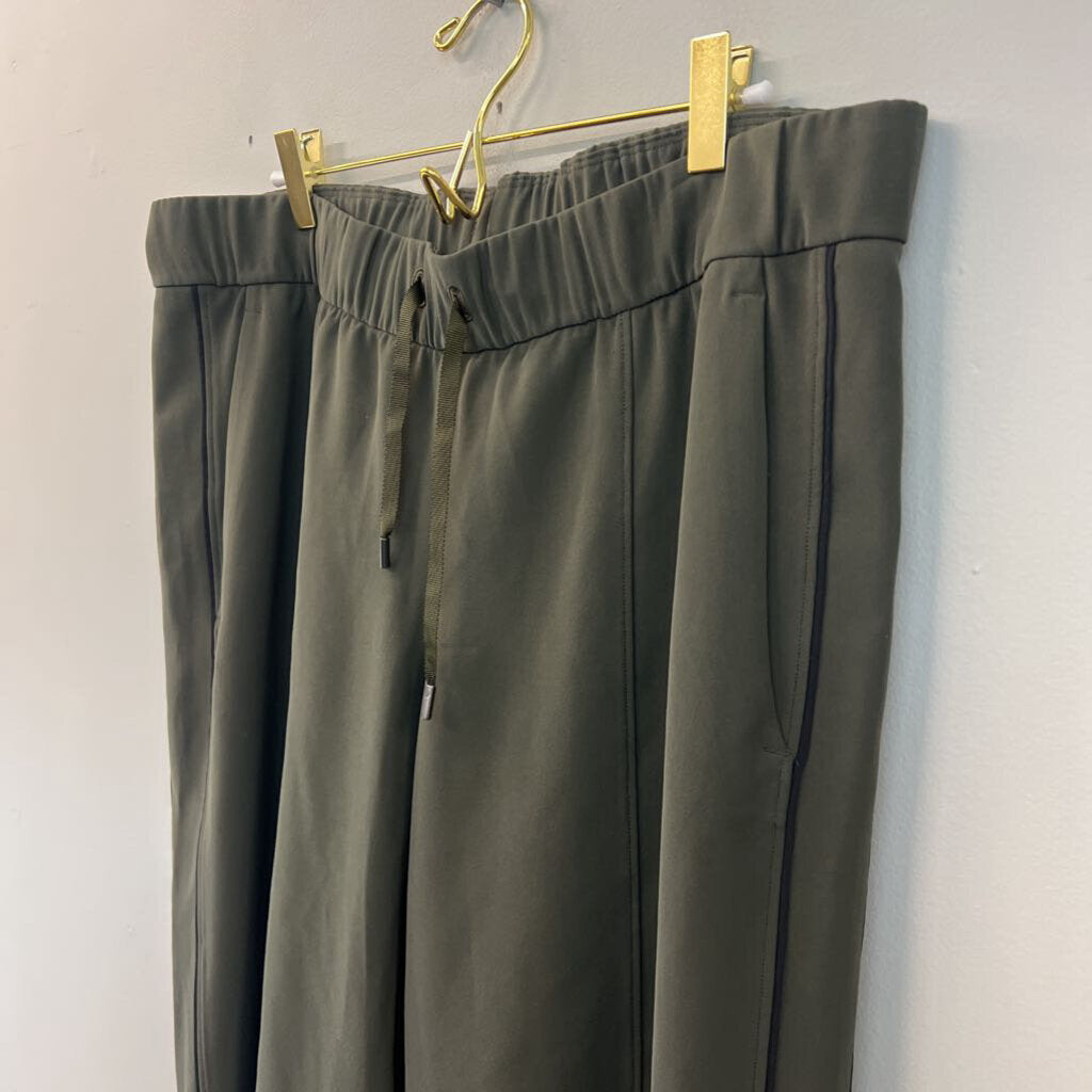 Lululemon Green/ Black Side Stripe Wide Leg Pull On Pants 12