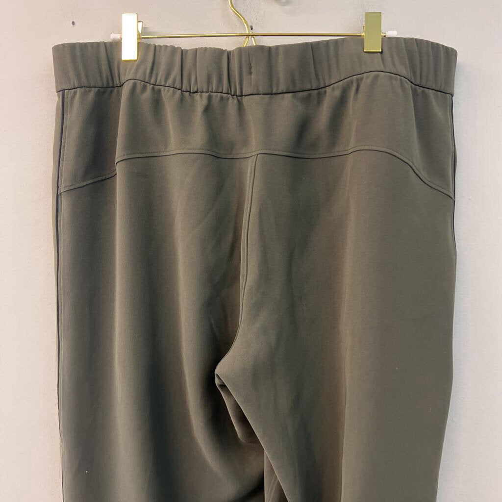 Lululemon Green/ Black Side Stripe Wide Leg Pull On Pants 12