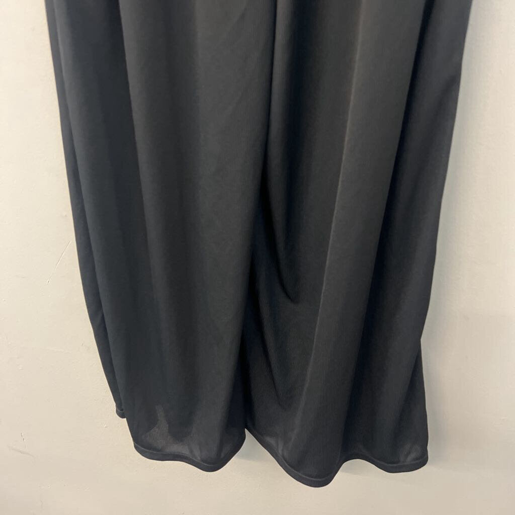 Halara Black Textured Wide Leg Pull On Pants Large