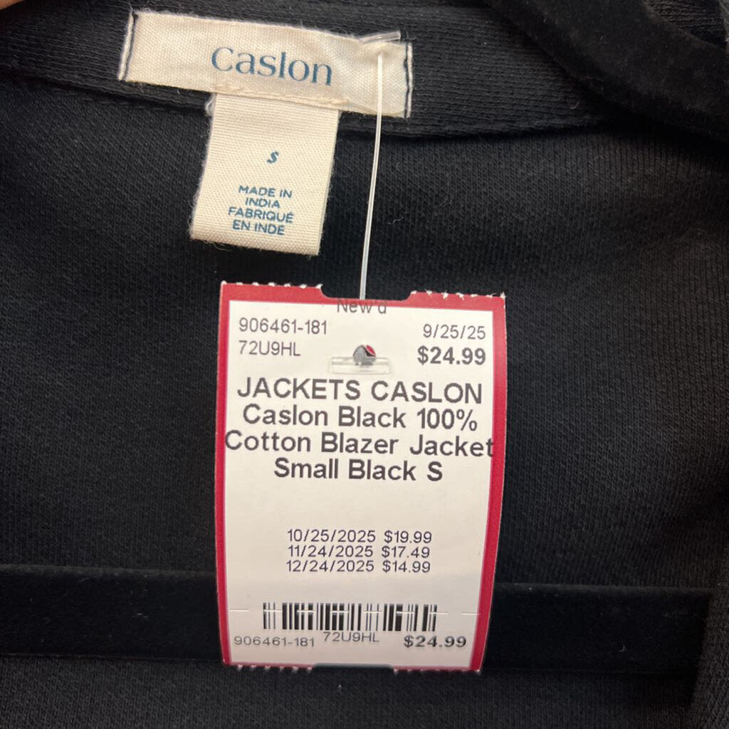 Caslon Black 100% Cotton Blazer Jacket Small