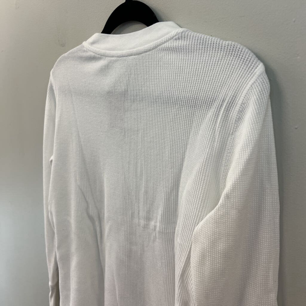 Sundance White Waffle Knit Long Sleeve Top Medium Petite