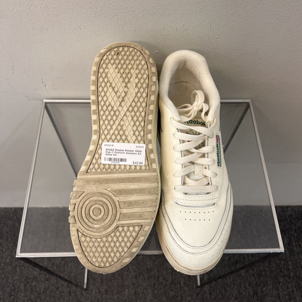 Reebok White Club C Platform Sneakers 9.5