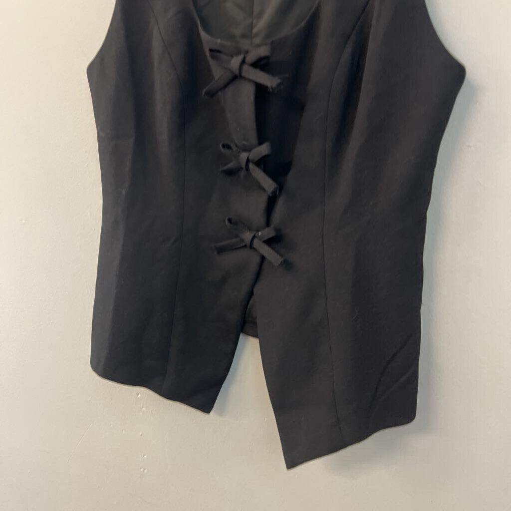 Black Bow Front Sleeveless Top Small