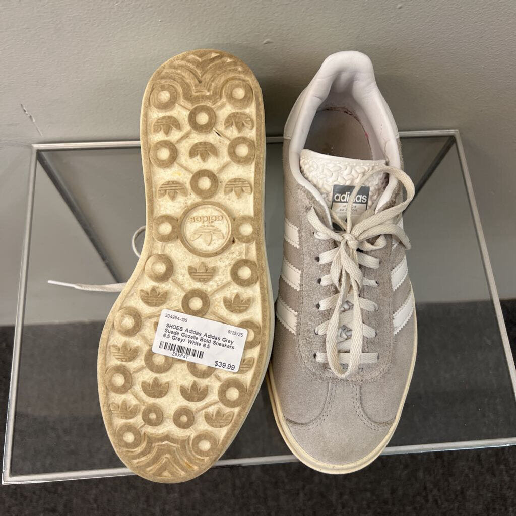 Adidas Grey Suede Gazelle Bold Sneakers 6.5