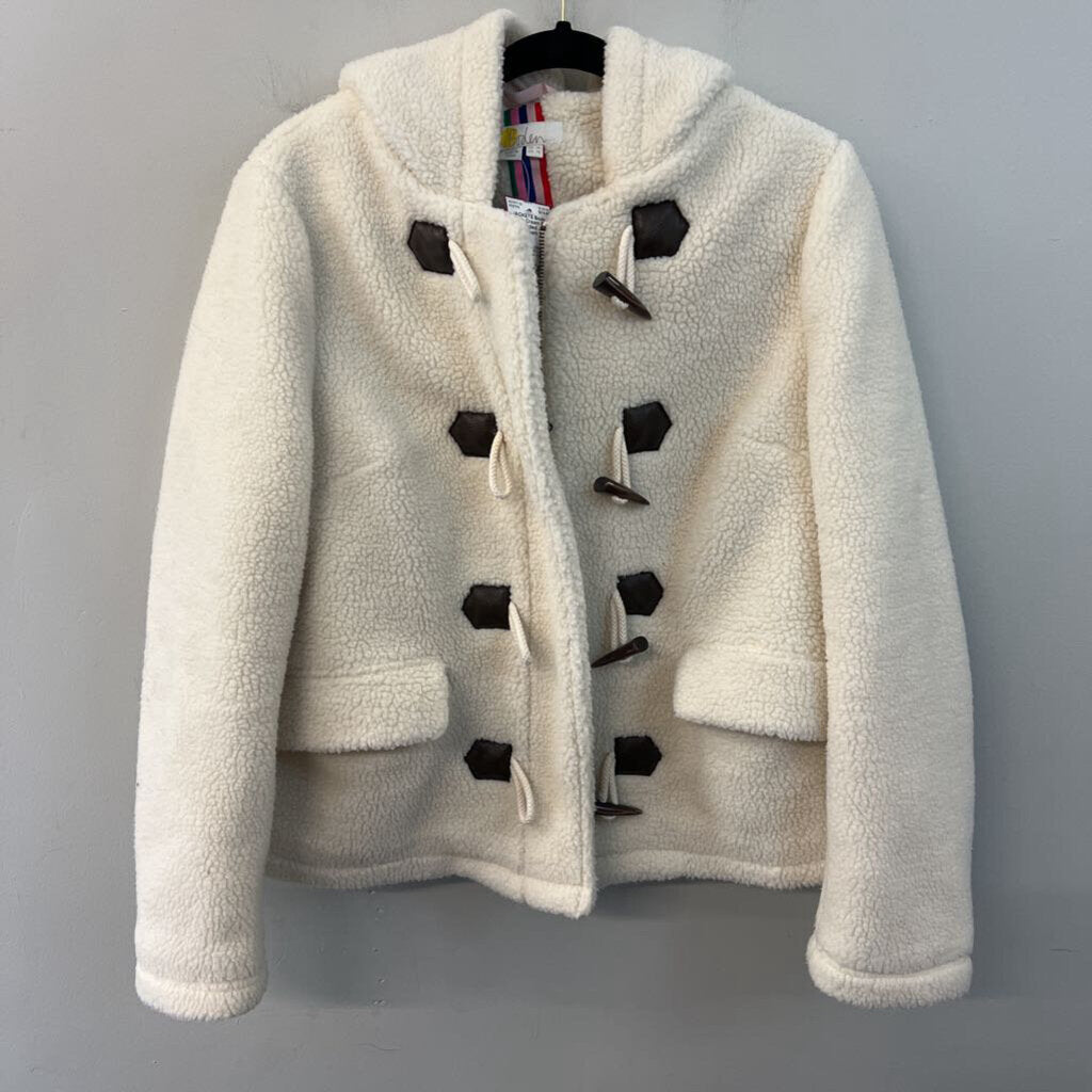 Boden Cream Elgin Borg Hooded Jacket 10