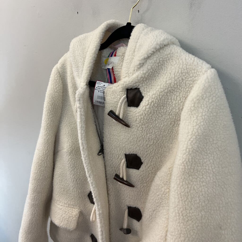 Boden Cream Elgin Borg Hooded Jacket 10