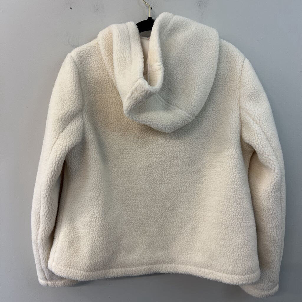 Boden Cream Elgin Borg Hooded Jacket 10