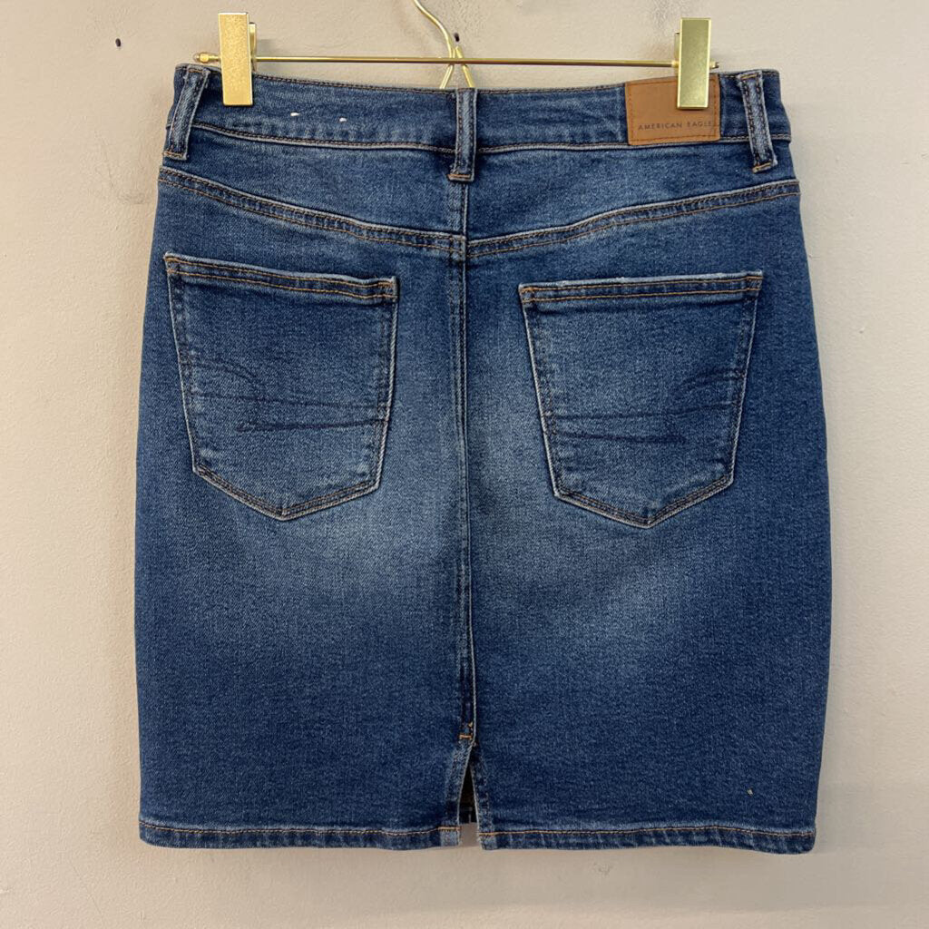 American Eagle Medium Wash Denim Skirt 4