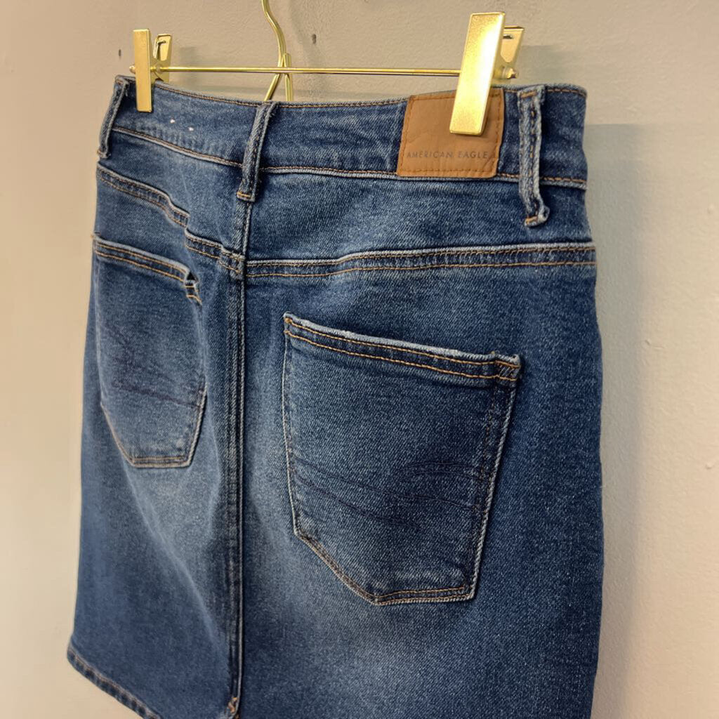 American Eagle Medium Wash Denim Skirt 4