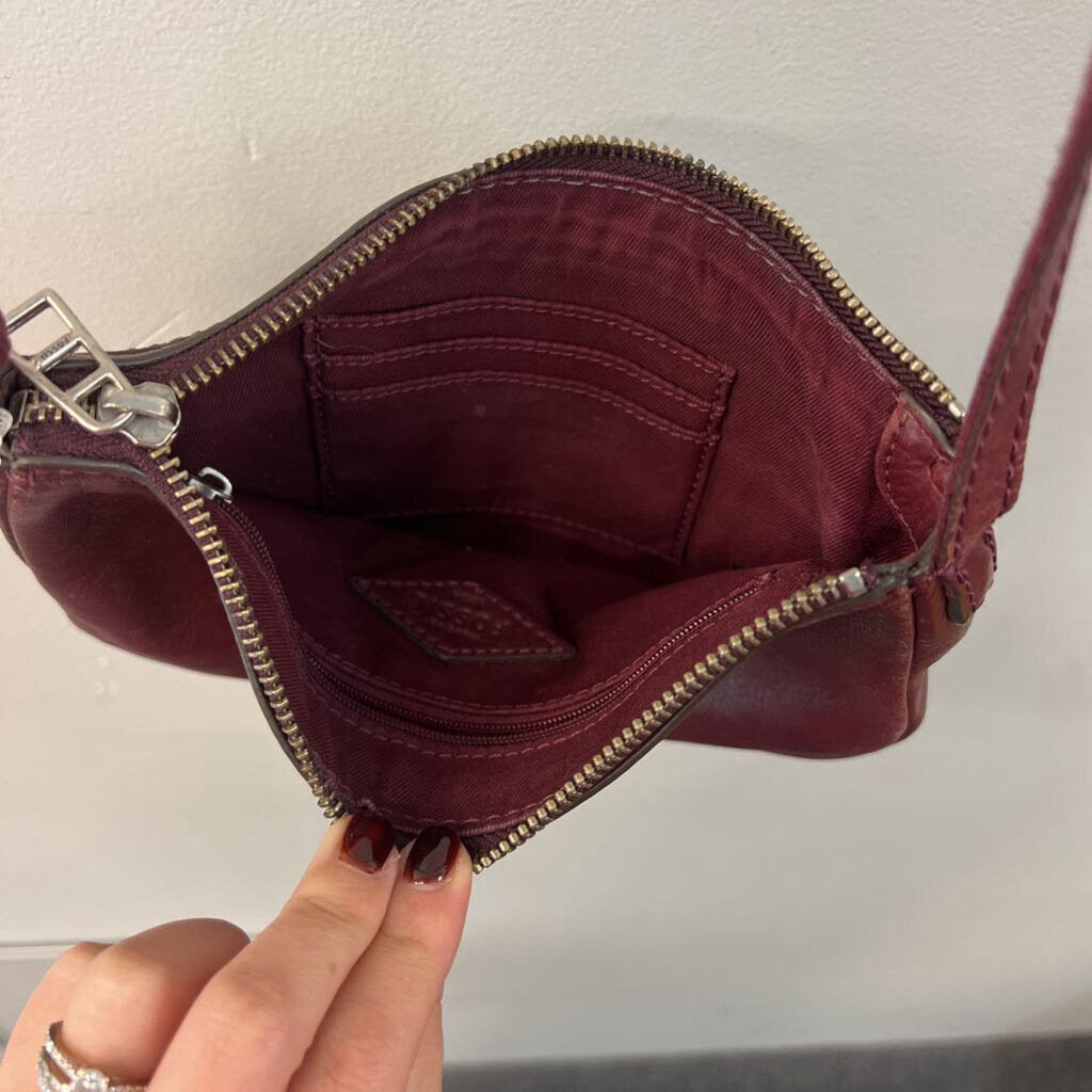 Fossil Burgundy Leather Crossbody Purse