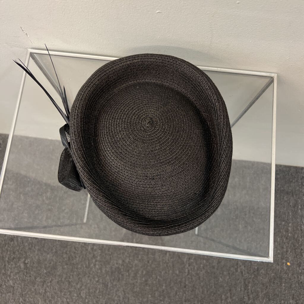 Celine Robert Black Pillbox Hat Extra Large