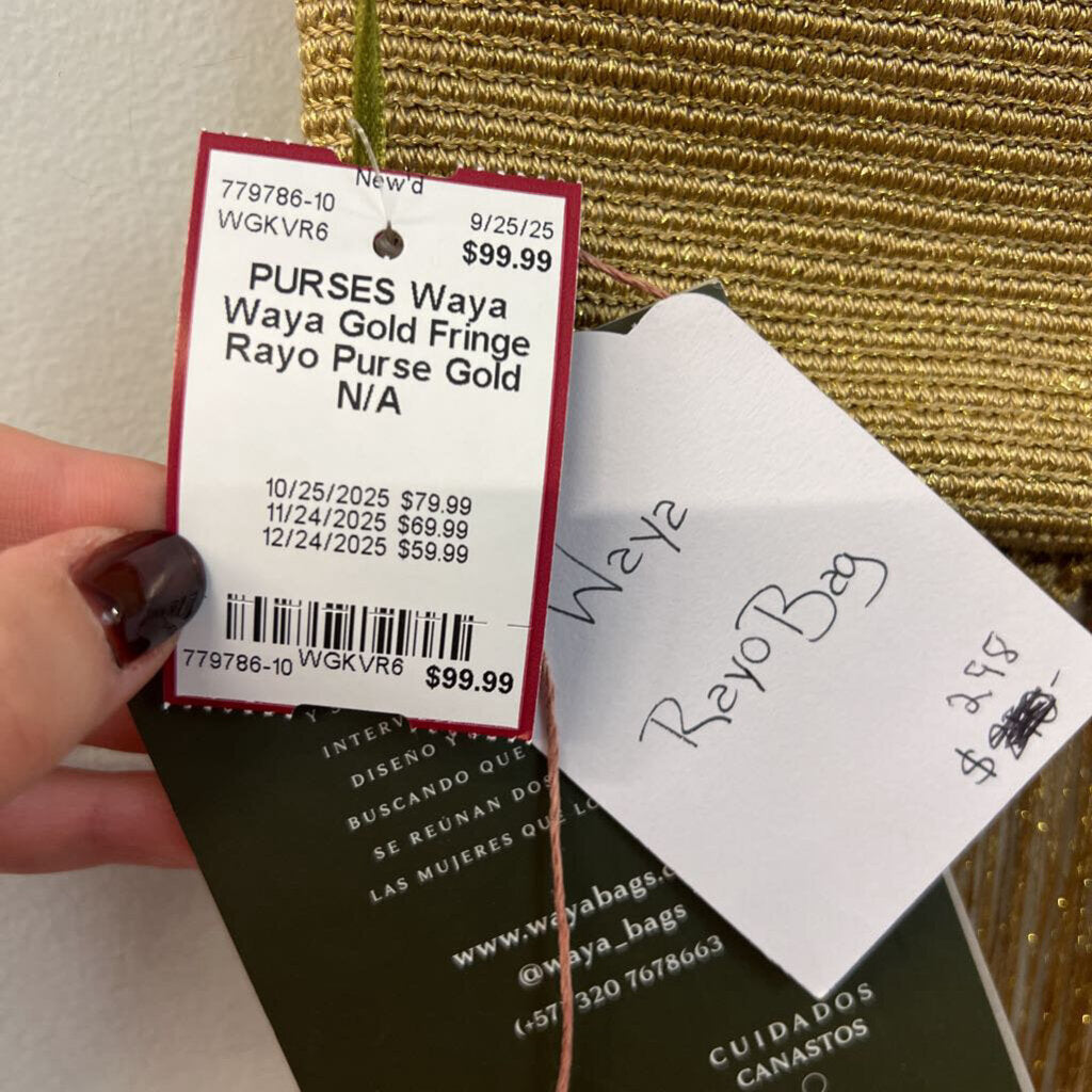 Waya Gold Fringe Rayo Purse