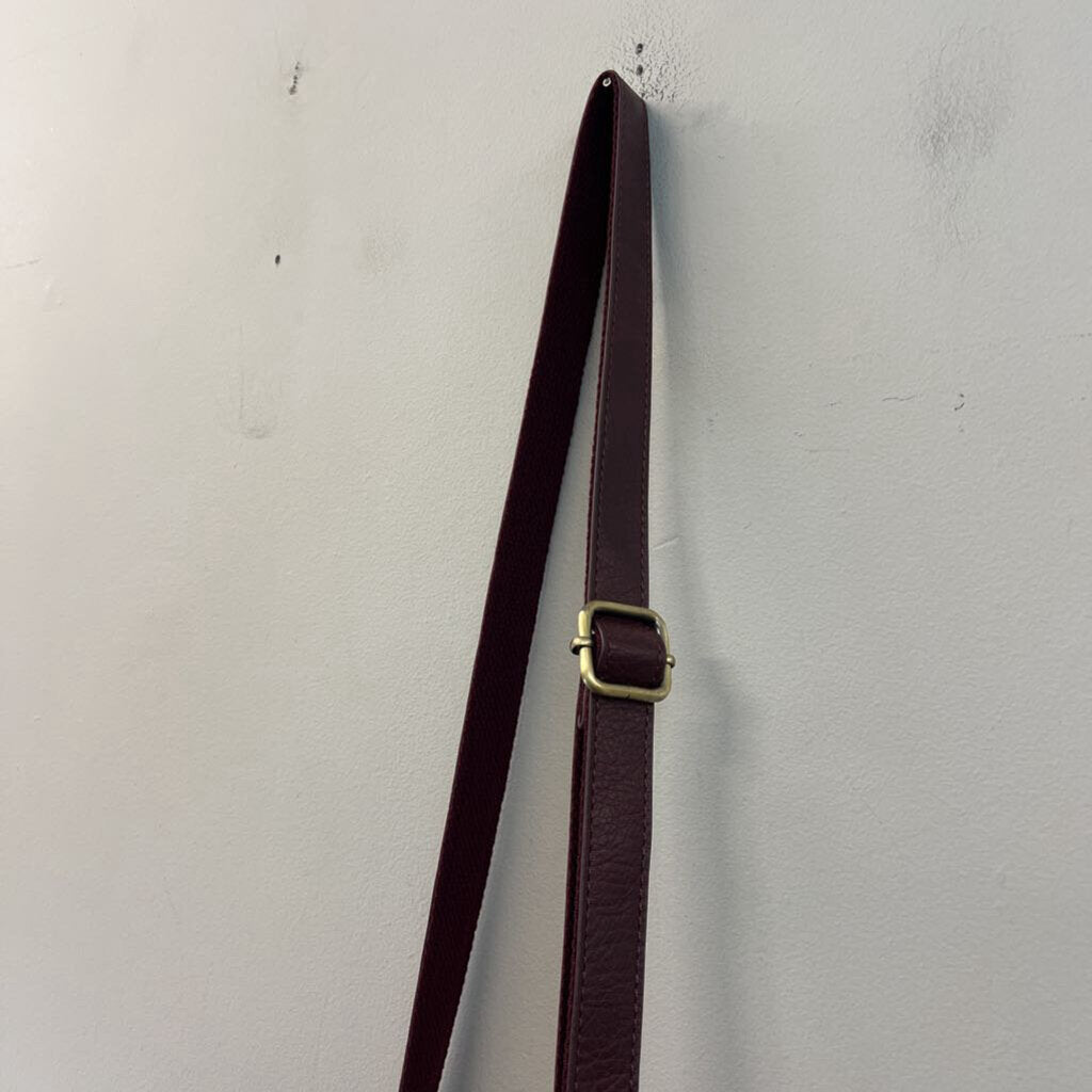 Joy Susan Purple Leather Dome Crossbody Purse With Wallet